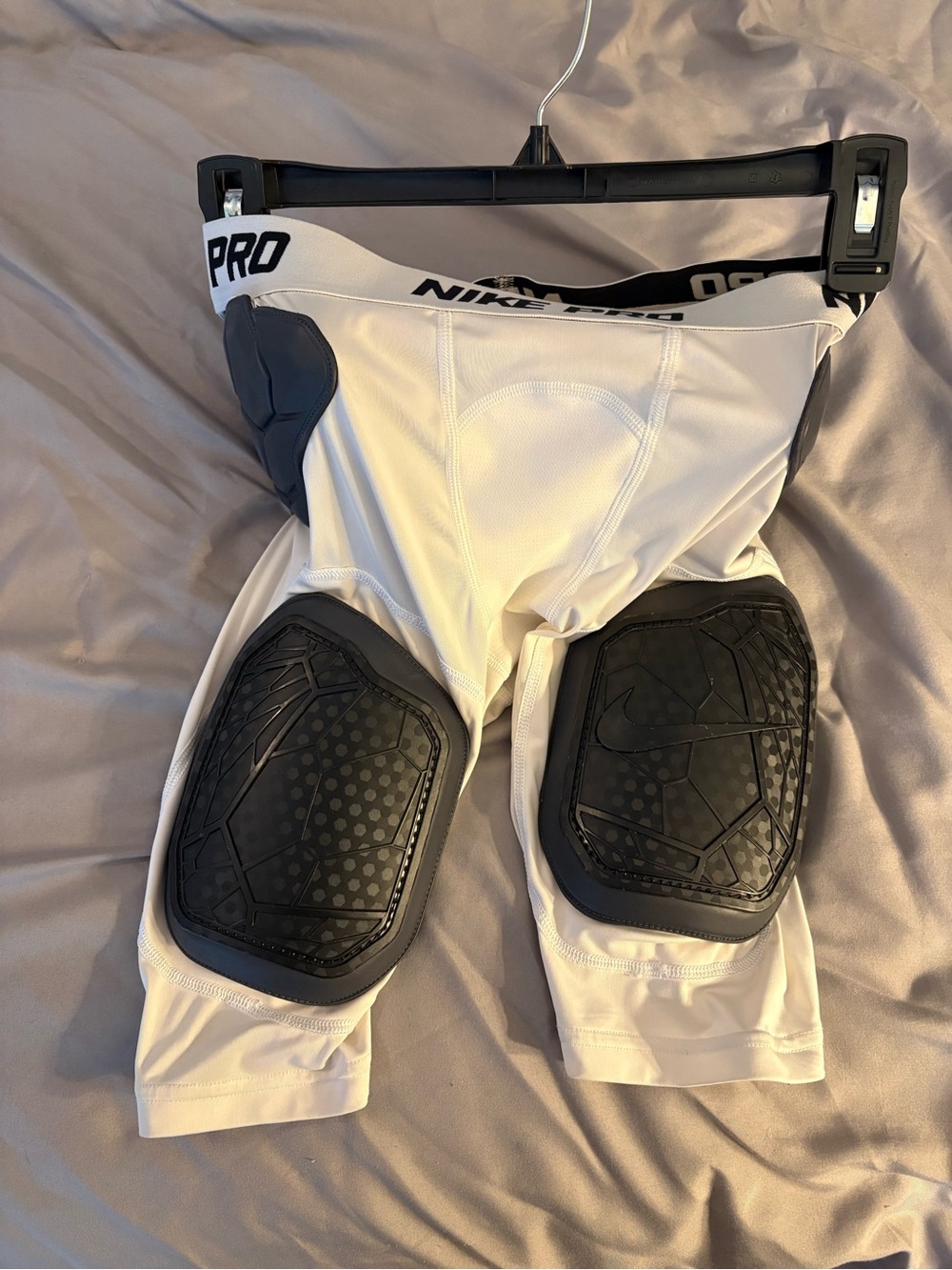 Nike White Compression Shorts with Black Molded Pads - Picture 4 of 7